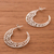 Sterling silver filigree half-hoop earrings, 'Glistening Moons' - Sterling Silver Filigree Half-Hoop Earrings from Peru (image 2b) thumbail