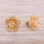 Gold plated sterling silver filigree button earrings, 'Intricate Flowers' - Floral Gold Plated Sterling Silver Filigree Button Earrings (image 2b) thumbail