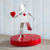Aluminum sculpture, 'Love Offering' - Aluminum Harlequin Sculpture Offering Red Heart of Love (image 2) thumbail