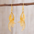 Gold plated sterling silver filigree dangle earrings, 'Windswept' - 24k Gold Plated Sterling Silver Filigree Dangle Earrings