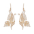 Gold plated sterling silver filigree dangle earrings, 'Regal Butterfly' - 24k Gold Plated Sterling Silver Filigree Butterfly Earrings (image 2a) thumbail
