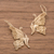 Pendientes colgantes filigrana de plata de primera ley recubierta de oro - Pendientes mariposa en plata de primera ley con baño de oro de 24k