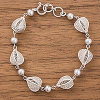 Sterling silver filigree link bracelet, 'Aguaymanto Bliss' - Sterling Silver Filigree Link Bracelet Crafted in Peru
