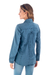 Chambray blouse, 'Lily of The Incas' - Lily of The Incas Button-Front Chambray Blue Blouse (image 2d) thumbail