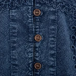 Chambray blouse, 'Lily of The Incas' - Lily of The Incas Button-Front Chambray Blue Blouse