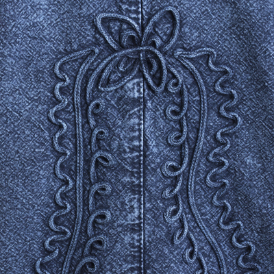 Chambray blouse, 'Lily of The Incas' - Lily of The Incas Button-Front Chambray Blue Blouse
