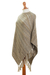 100% alpaca poncho, 'Captivating Stripes in Beige' - Striped 100% Alpaca Poncho in Beige from Peru (image 2b) thumbail