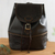 Leather backpack, 'Machu Picchu Journey' - Handcrafted Leather Backpack in Black from Peru thumbail