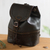 Leather backpack, 'Machu Picchu Journey' - Handcrafted Leather Backpack in Black from Peru (image 2b) thumbail