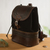 Leather and suede backpack, 'Mountain Journey' - Leather and Suede Backpack Crafted in Peru (image 2b) thumbail
