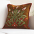 Wool cushion cover, 'Verdant Lotus' - Embroidered Wool Lotus Flower Cushion Cover from Peru thumbail