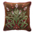 Wool cushion cover, 'Verdant Lotus' - Embroidered Wool Lotus Flower Cushion Cover from Peru (image 2a) thumbail