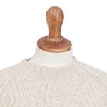 Alpaca blend poncho, 'Ivory Diamonds' - Knit Alpaca Blend Poncho in Ivory from Peru