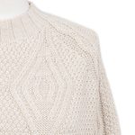 Alpaca blend poncho, 'Ivory Diamonds' - Knit Alpaca Blend Poncho in Ivory from Peru