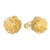 Gold plated sterling silver stud earrings, 'Golden Nests' - 18k Gold Plated Sterling Silver Stud Earrings from Peru