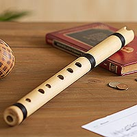 Flauta de caña natural, 'Tradición Andina' (15 pulgadas) - Flauta Tradicional en Caña Natural del Perú (15 pulgadas)