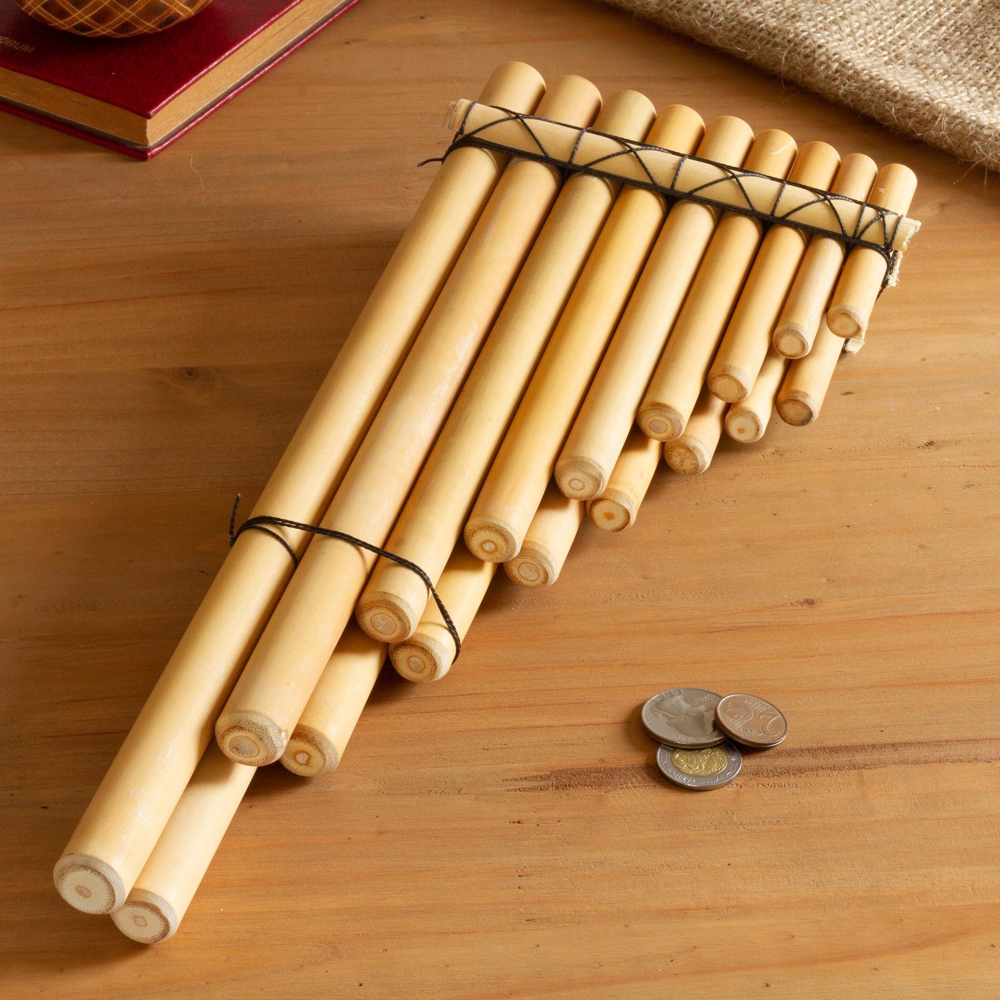 Natural Cane Peruvian Zampona Panpipe (13.5 in.) Folk Sound NOVICA