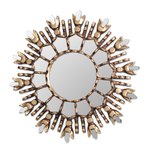 Wood wall accent mirror, 'King of Light' - Artisan Crafted Wood Wall Accent Mirror