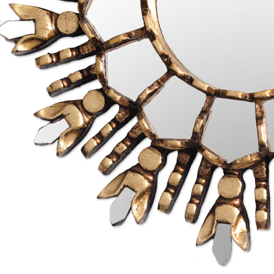 Espejo de acento de pared de madera - Espejo de acento de pared de madera artesanal