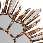 Bronze gilded wood wall mirror, 'Golden Empire' - Handcrafted Bronze Gilded Wood Wall Mirror from Peru