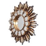 Bronze gilded wood wall mirror, 'Golden Empire' - Handcrafted Bronze Gilded Wood Wall Mirror from Peru