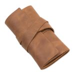 Leather cable case, 'Rugged Modernity' - Handmade Leather Cable Case from Peru