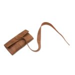 Leather cable case, 'Rugged Modernity' - Handmade Leather Cable Case from Peru