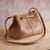 Leather shoulder bag, 'Stylish Sepia' - Handmade Leather Shoulder Bag in Sepia from Peru thumbail