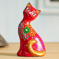 Featured review for Ceramic figurine, Sweet Cat in Red