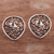 Sterling silver button earrings, 'Dark Silver Flowers' - Dark Floral Sterling Silver Button Earrings from Peru thumbail