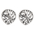 Sterling silver button earrings, 'Dark Silver Flowers' - Dark Floral Sterling Silver Button Earrings from Peru (image 2a) thumbail