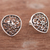 Sterling silver button earrings, 'Dark Silver Flowers' - Dark Floral Sterling Silver Button Earrings from Peru (image 2b) thumbail