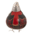 Sterling silver and gourd figurine, 'Owl Musician in Red' - Sterling Silver and Gourd Owl Musician Figurine in Red (image 2d) thumbail