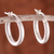 Sterling silver hoop earrings, 'Classic Gleam' - Sandblasted Sterling Silver Hoop Earrings from Peru (image 2) thumbail