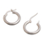 Sterling silver hoop earrings, 'Classic Gleam' - Sandblasted Sterling Silver Hoop Earrings from Peru (image 2d) thumbail