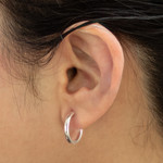 Sterling silver hoop earrings, 'Classic Gleam' - Sandblasted Sterling Silver Hoop Earrings from Peru