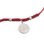 Bettelarmband aus Sterlingsilber, 'Peruanischer Schild in Dunkelrot'. - Sterling Peruanisches Wappen-Armband mit Charms in Dunkelrot