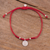 Sterling silver charm bracelet, 'Peruvian Shield in Red' - Sterling Peruvian Coat of Arms Charm Bracelet in Red