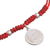 Sterling silver charm bracelet, 'Peruvian Shield in Red' - Sterling Peruvian Coat of Arms Charm Bracelet in Red (image 2e) thumbail