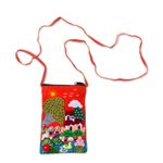 Cotton blend cell phone case, 'Afternoon in the Andes' - Cotton Blend Arpillera Patchwork Cell Phone Case from Peru