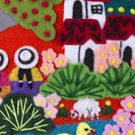 Cotton blend cell phone case, 'Afternoon in the Andes' - Cotton Blend Arpillera Patchwork Cell Phone Case from Peru