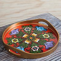 Featured review for Reverse-painted glass tray, Tulip Beauty in Red