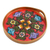 Reverse-painted glass tray, 'Tulip Beauty in Red' - Tulip Motif Reverse-Painted Glass Tray in Red from Peru (image 2a) thumbail