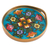 Reverse-painted glass tray, 'Tulip Beauty in Blue' - Tulip Motif Reverse-Painted Glass Tray in Blue from Peru (image 2a) thumbail