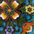 Reverse-painted glass tray, 'Tulip Beauty in Blue' - Tulip Motif Reverse-Painted Glass Tray in Blue from Peru (image 2d) thumbail