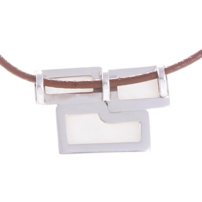 Quartz pendant necklace, 'Fresh Modernity' - Modern Quartz Pendant Necklace from Peru