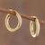Gold plated sterling silver hoop earrings, 'Classic Sheen' - 18k Gold Plated Sterling Silver Hoop Earrings from Peru thumbail