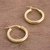 Gold plated sterling silver hoop earrings, 'Classic Sheen' - 18k Gold Plated Sterling Silver Hoop Earrings from Peru