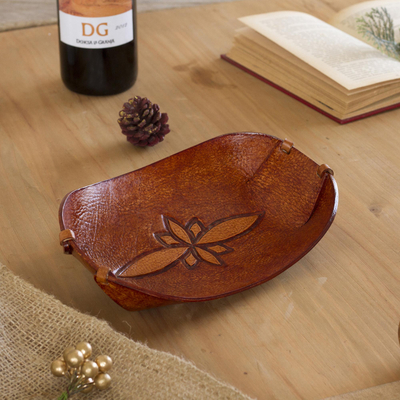 Leather catchall, Gothic Flower