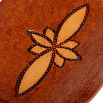Leather catchall, 'Gothic Flower' - Handcrafted Leather Catchall from Peru